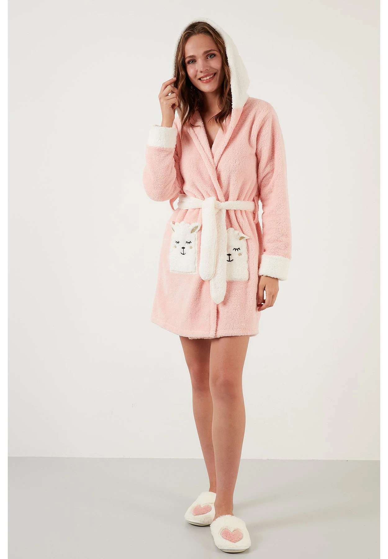 LELA Regular Fit - Badjas - Salmon 4 LELA Regular Fit - Badjas - Salmon - Afbeelding 2