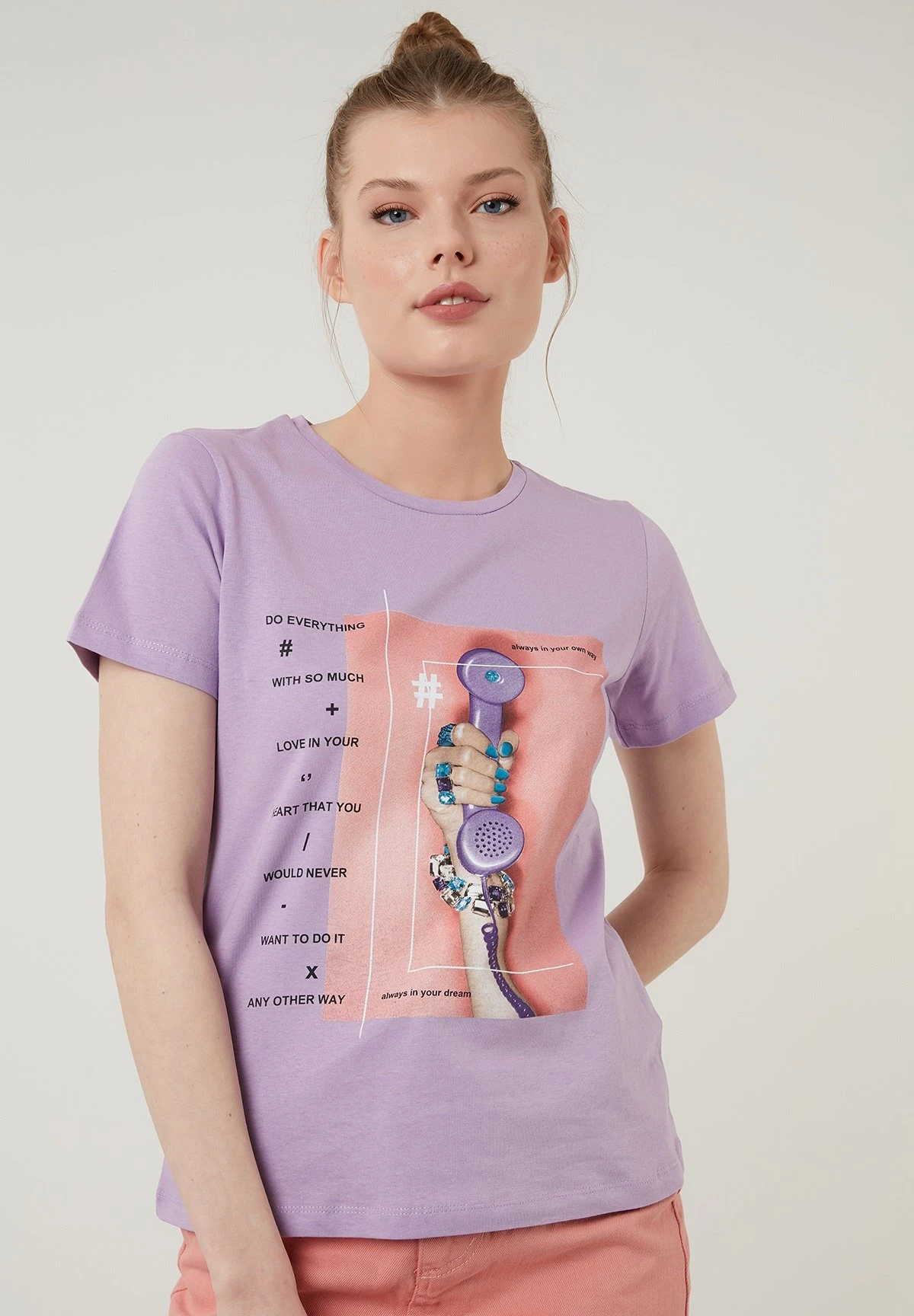 LELA T-Shirt Print - Lilac 3 LELA T-Shirt Print - Lilac