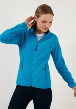 LELA High Collar Zipper- Fleecejas - Turquoise -Stijl Verkoop bf2542512c924e58a92eda31756cc410