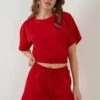 LELA Two Piece Set - Regular Fit - Shorts - Red -Stijl Verkoop c09e26d7d9ad49e8b08d5d20a2b0cb49