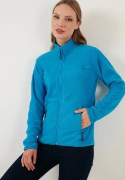 LELA High Collar Zipper- Fleecejas - Turquoise -Stijl Verkoop c42db226197b48e1ba22da8dd04a6cc9