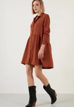 LELA Regular Fit - Blousejurk - Brick Red -Stijl Verkoop c89a582fe9d7437087f48977bb10d591