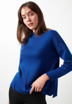 LELA Long Back- Trui - Ink Blue