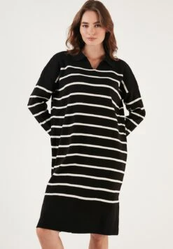 LELA Gebreide Jurk - Black/Light Stone -Stijl Verkoop cced9472e1044cb191d0230053d46775