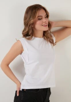 LELA Crew Neck- Top - White -Stijl Verkoop d1b53b3031844b6a97d1ddc5718759c8