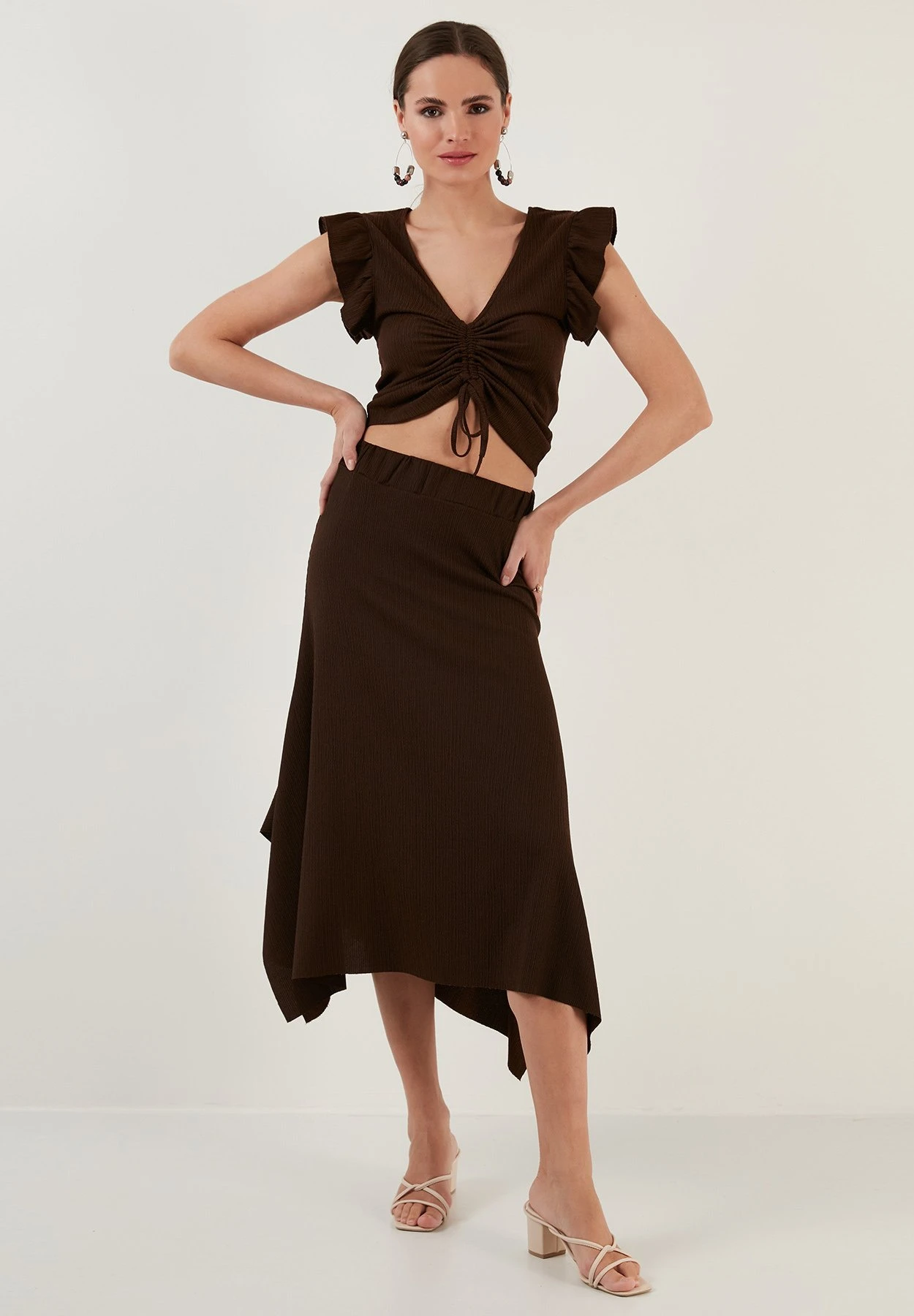 LELA A-Lijn Rok - Brown 3 LELA A-Lijn Rok - Brown