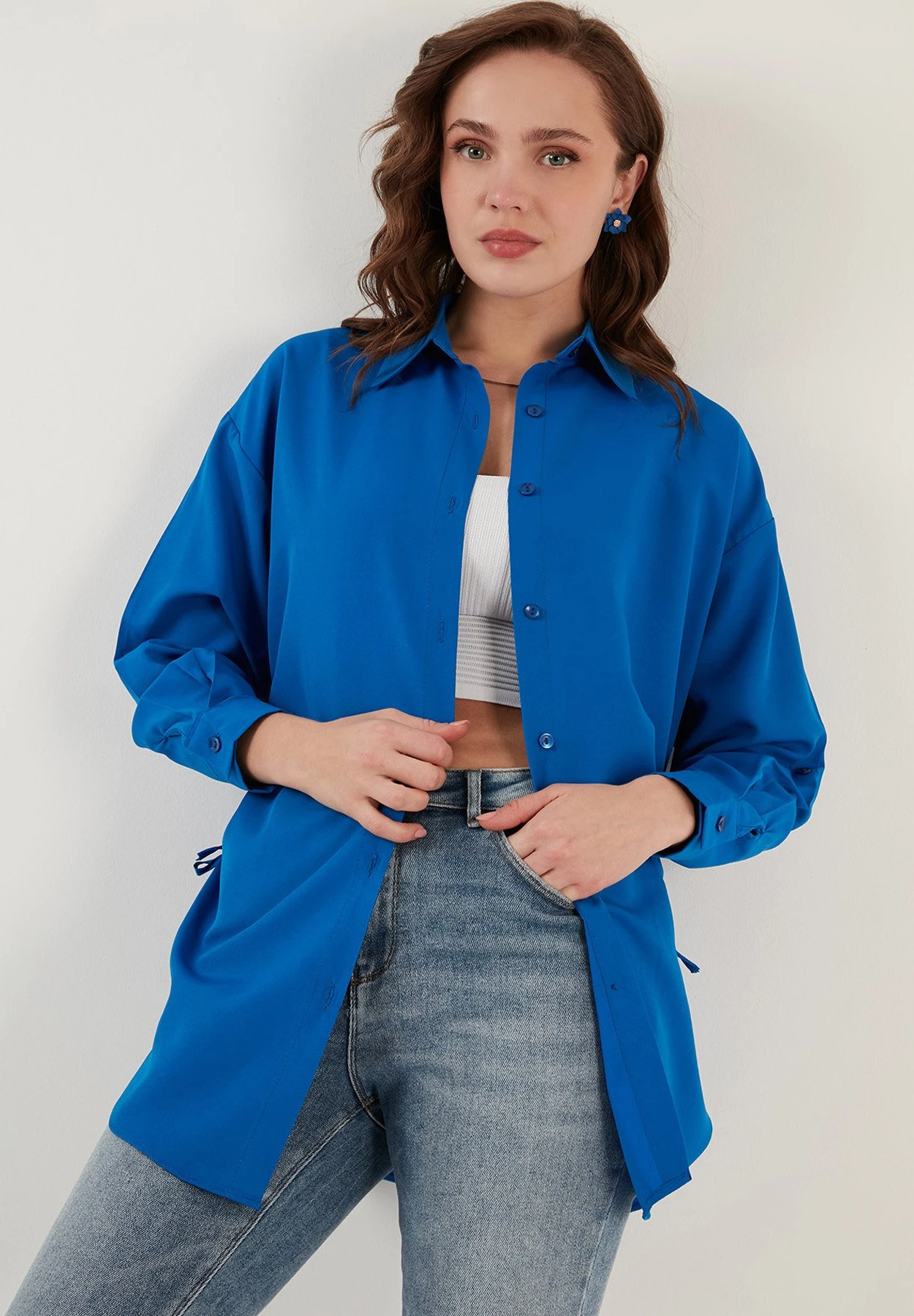 LELA Overhemdblouse - Royal Blue 7 LELA Overhemdblouse - Royal Blue - Afbeelding 5