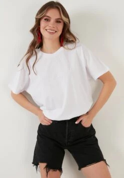 LELA Crew Neck- T-Shirt Basic - White -Stijl Verkoop d7389b40ed8f45e4a384767c3f34c24b