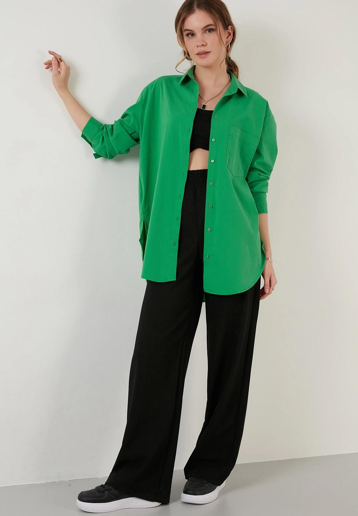 LELA Loose Fit - Overhemd - Green 4 LELA Loose Fit - Overhemd - Green - Afbeelding 2