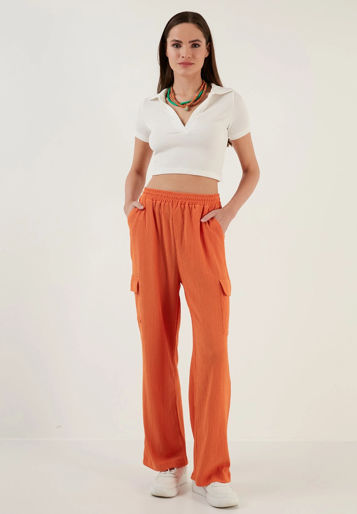 LELA Regular Fit - Cargobroek - Orange 4 LELA Regular Fit - Cargobroek - Orange - Afbeelding 2