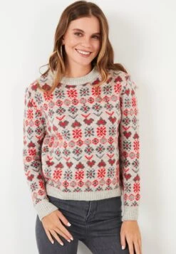 LELA Regular Fit - Trui - Light Grey