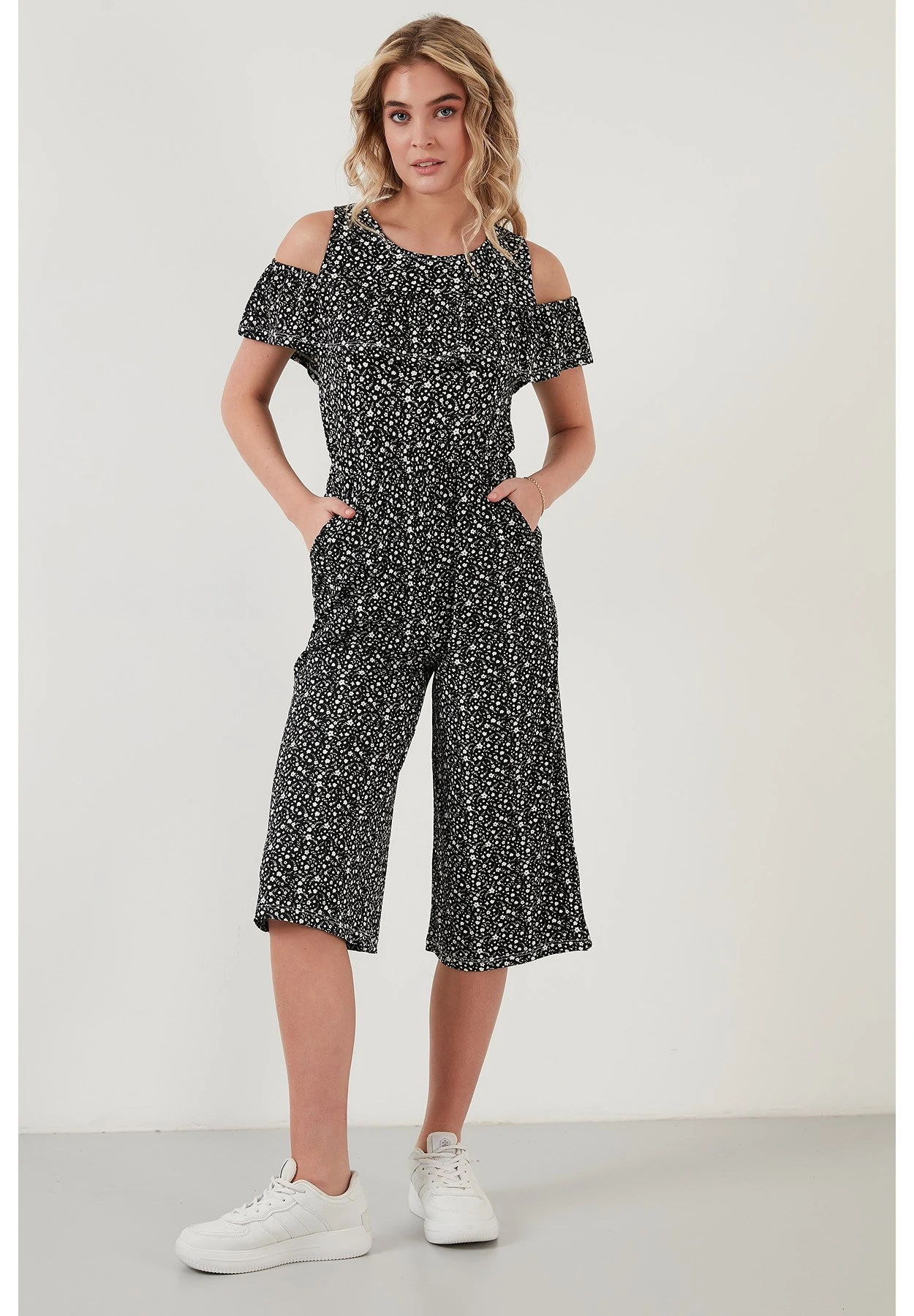 LELA Slim Fit - Jumpsuit - Black-White 4 LELA Slim Fit - Jumpsuit - Black-White - Afbeelding 2
