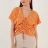 LELA V-Neck - Blouse - Orange 2 LELA V-Neck - Blouse - Orange -Stijl Verkoop dc3d5edc10524affa4f8424147c1c474