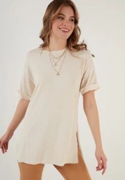 LELA Slim Fit - Blouse - Stone Colored -Stijl Verkoop dd290237b4694890849bb596e2c9f48d