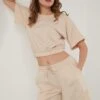LELA Two Piece Set - Regular Fit - Shorts - Stone Colored -Stijl Verkoop dd2961120c914031961aa6022be1a400