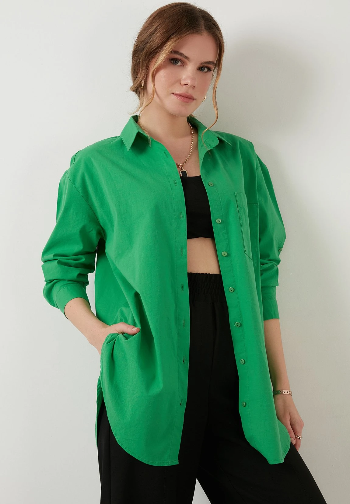 LELA Loose Fit - Overhemd - Green 7 LELA Loose Fit - Overhemd - Green - Afbeelding 5