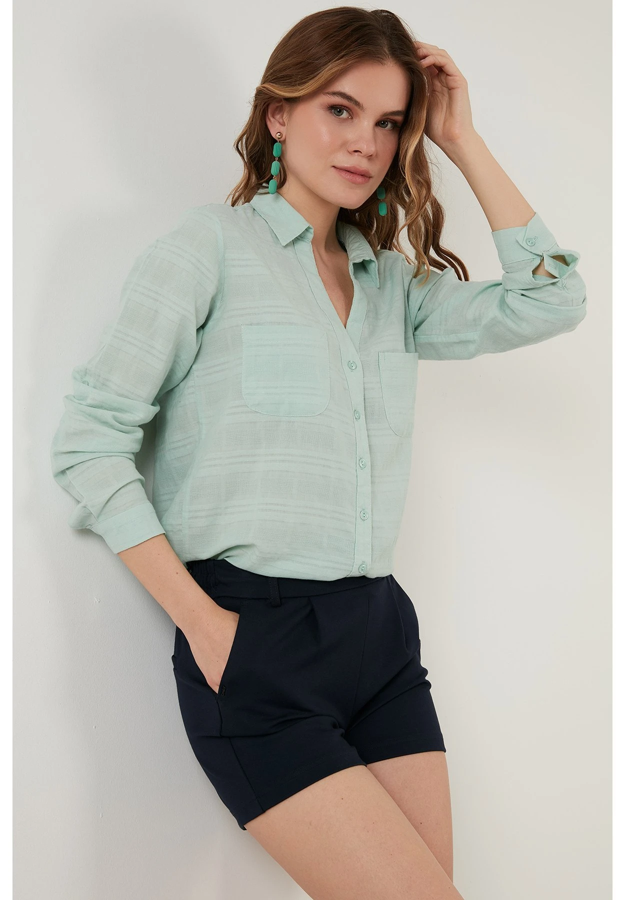 LELA Overhemdblouse - Mint 7 LELA Overhemdblouse - Mint - Afbeelding 5