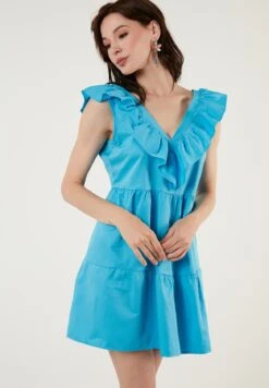 LELA Regular Fit - Jurk - Turquoise -Stijl Verkoop e04e8385034841be8f852a8b4275fc6b