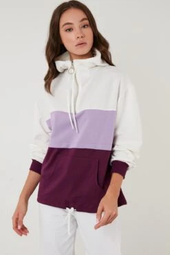 LELA Hoodie - Ecru Lilac Purple -Stijl Verkoop e45b5ea3bf5c4932ab295ea9e2d0c3d2