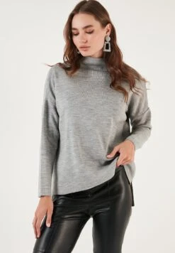 LELA Long Back- Trui - Grey -Stijl Verkoop e52f9d6a92b24446af68cc3219b6aefe