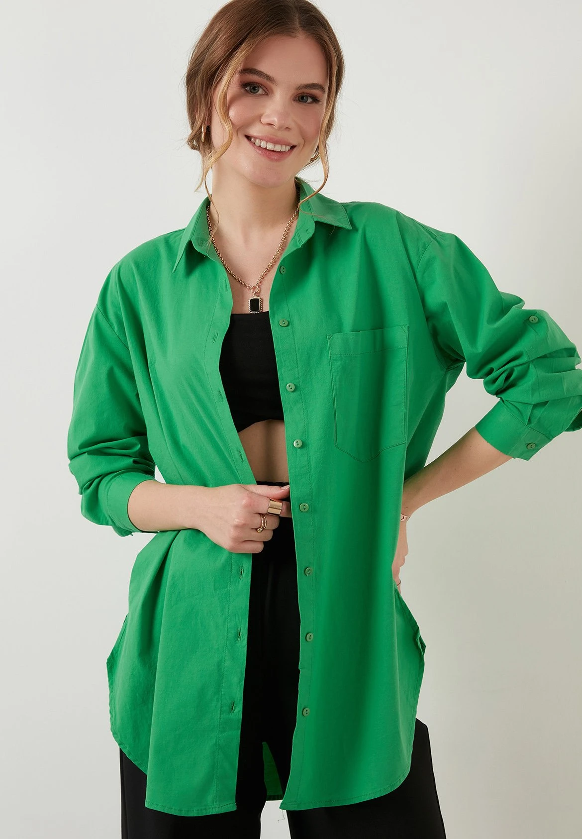 LELA Loose Fit - Overhemd - Green 3 LELA Loose Fit - Overhemd - Green
