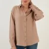 LELA Regular Fit - Overhemdblouse - Mink -Stijl Verkoop e6b9c8201ed64488995c310972f53027
