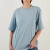 LELA Loose Fit - T-Shirt Basic - Baby Blue -Stijl Verkoop e95816f07fe84197b8db033cd5f51d1f