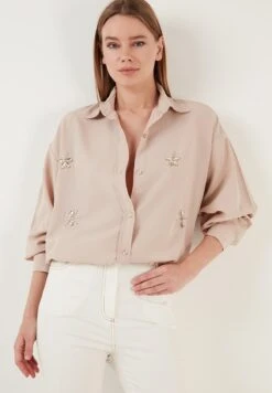 LELA Loose Fit - Overhemdblouse - Stone -Stijl Verkoop e9ab78ac5bdc4937ade4c4120327485e