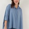 LELA Oversized - Overhemdblouse - Indigo -Stijl Verkoop f0e72c8b52544befb976581a04f5a435