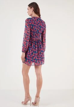 LELA Regular Fit - Jurk - Fuchsia Dark Blue -Stijl Verkoop f27c61e9a6564a0e88f338fa96226622