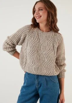 LELA Regular Fit - Trui - Stone 11 LELA Regular Fit - Trui - Stone -Stijl Verkoop f28ebee72dec4030baf59653e61f1095