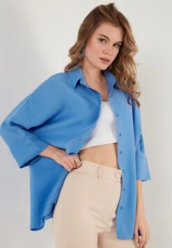 LELA Overhemdblouse - Indigo -Stijl Verkoop f2a8dc1ec3164de081ab9e3573385321