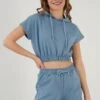 LELA Two Piece Set - Regular Fit - Shorts - Baby Blue -Stijl Verkoop f2b7de375c5149499d1b5bc8216de904