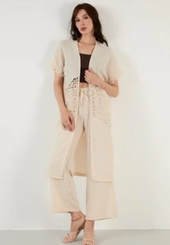 LELA Two Piece Set - Regular Fit - Vest - Beige -Stijl Verkoop f2f6e692ed484e73b770f64d8c854a4e