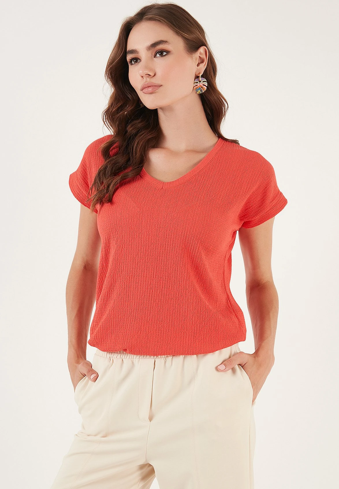 LELA Regular Fit - Blouse - Coral 3 LELA Regular Fit - Blouse - Coral