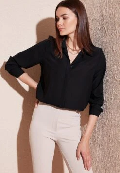 LELA Overhemdblouse - Black -Stijl Verkoop f393dec6b37c487da8d5e1e4f7873191