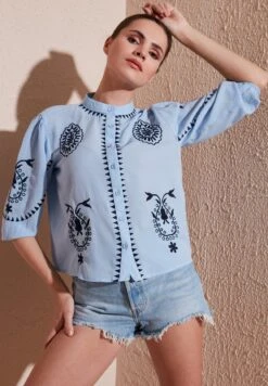 LELA Regular Fit - Overhemdblouse - Baby Blue D Blue -Stijl Verkoop f61ef22d3fcf4da7b2e458dbd88370c5