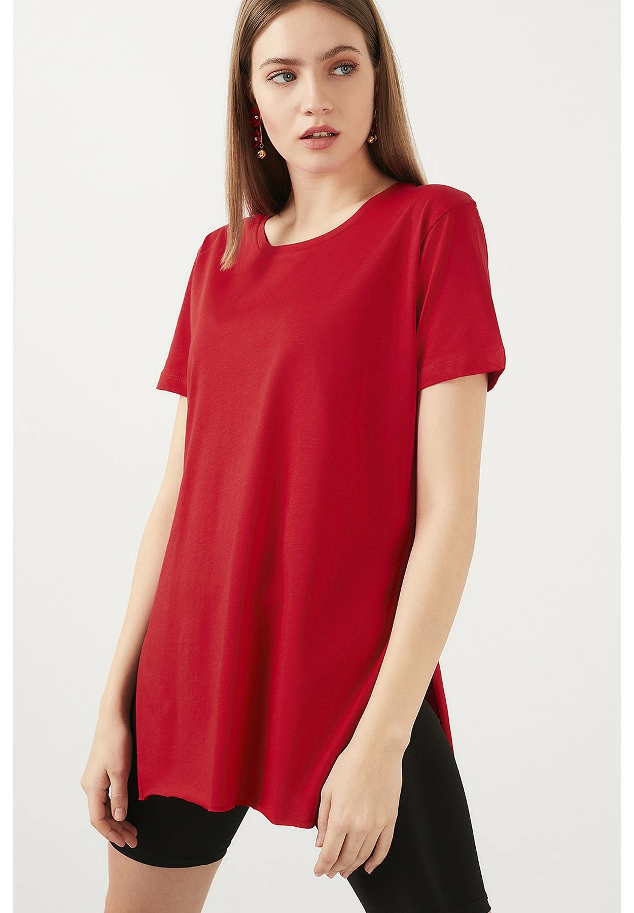 LELA Slim Fit - T-Shirt Basic - Red 6 LELA Slim Fit - T-Shirt Basic - Red - Afbeelding 4